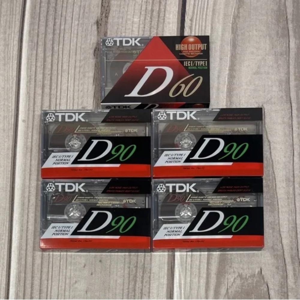Lot of TDK D90 (4) D60 (1) High Output Blank Audio Cassette Tapes IECI TYPE l